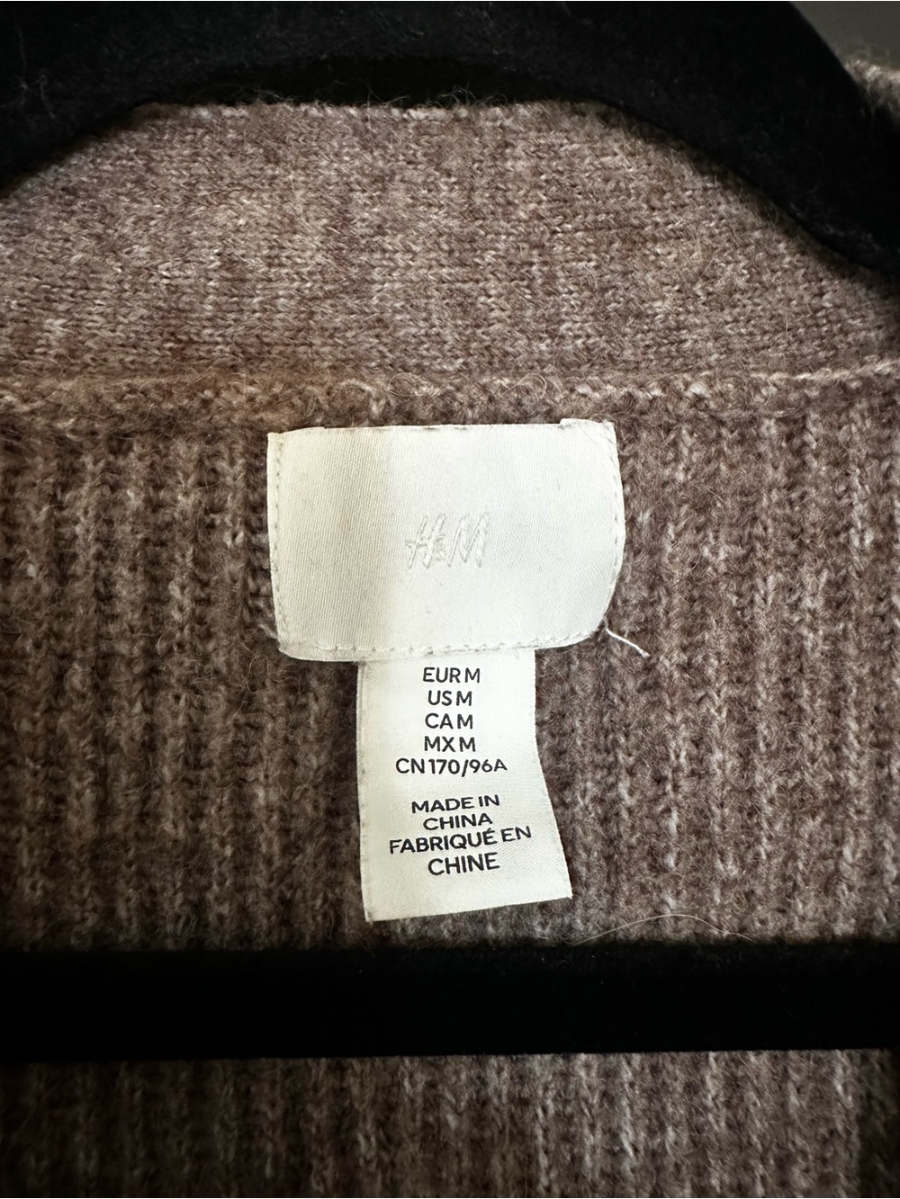 H&M Ribbed V-Neck Button Cardigan - Brown - Picture 2 of 3